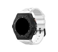 Kit di modifica della cassa in lega metallica, for Samsung Galaxy Watch 8 40mm 8Classic 46mm Kit di sostituzione del cinturino in silicone(Black-white,For Galaxy 8 44mm)