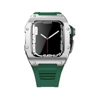 Kit di modifica della custodia in lega di titanio per 8 7 cover cinturino in gomma fluoro da 45 mm per iwatch sereis 6 se 5 4 set di bande da 44 mm (colore: U, dimensione: 44 mm per 6/5/4/SE)