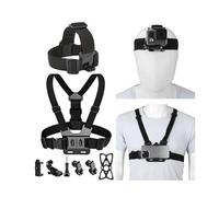 Kit di montaggio 9 in 1 per action camera e testa del telefono e fascia | Cinghie regolabili, compatibili con GoPro, compatibili con DJI e SJCAM, telefono e fotocamera, maggiore stabilità