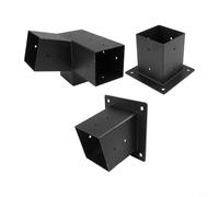 Kit di montaggio a parete inclinato per pergola da tetto in acciaio a 3 vie unidirezionale con hardware per pali da 10,2 x 10,2 cm, portico, gazebo, struttura da giardino esterna (set da 15° a