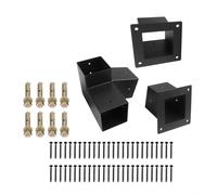 Kit di montaggio a parete per pergola inclinata con hardware per pali in legno 4x4 in acciaio a 3 vie e connettori unidirezionali per gazebo o veranda (set da 15° a sinistra)