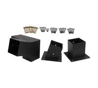 Kit di montaggio a parete per pergola inclinata con viti, parte di ricambio per pali in legno da 10 x 10 cm, accessori a 3 vie e unidirezionali per veranda, gazebo o per struttura esterna (set destro