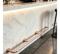 Kit Di Montaggio A Parete Per Poggiapiedi Da Bar, Supporto Combinato Da Incasso in Acciaio Inossidabile, Per Isole Da Cucina/Ristoranti Commerciali,Rose gold,370cm/12.1ft