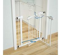 Kit Di Montaggio a Pressione Della Porta Di Sicurezza Della Scala Di Sicurezza Della Porta Di Sicurezza in Metallo Chiudi Automaticamente/White/136-143Cm