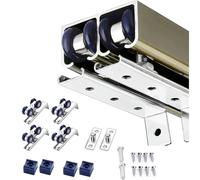 Kit di montaggio a soffitto per porta scorrevole, sistema a doppia guida per camera da letto, armadio e porte del bagno