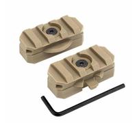 Kit di Montaggio Adattatore Per Guide Laterali per Casco Fast da 2 Pezzi Adattatore Regolabile ARC con Rotazione a 360 Gradi Accessori per Guide Tattiche per Casco Fast da 19 Mm(Brown)