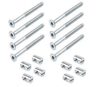 Kit di montaggio - Compatibile con IKEA 100108 - Lettino GULLIVER - 8 set | Lettino SUNDVIK, esagono incassato da 4 mm, in metallo, conduce la forza superficiale nella piastra