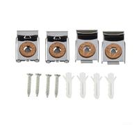 Kit di montaggio con clip cromate per specchio, 4 pezzi, senza cornice, con viti di ancoraggio, per il fissaggio del pannello fotografico da parete del bagno
