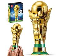 Kit di Montaggio del Trofeo da Calcio per Bambini, Modello STEM, Trofeo d'Oro da Calcio con Sfera Apribile e Palle Mini Nascoste, Regalo di Calcio per Ragazzi, Decorazione per Casa e Ufficio (446