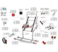Kit di montaggio fiamma adatto a carry bike lift 77 / lift 77 e-bike - colore rosso ricambio fiamma 98656-354