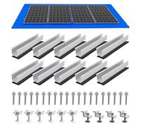 Kit di montaggio for pannelli solari con mini guide da 120 mm, morsetti e cuscinetti for tetti in tegole, ardesia e legno(For 4pcs PV panels)