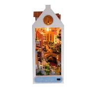 Kit di montaggio in miniatura per cabina, angolo in miniatura, con luci a LED, decorazione fatta a mano con senso artistico per studio