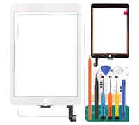 Kit di montaggio in vetro per touch screen di ricambio per iPad 6 Air 2 A1566 A1567, pellicola temperata, colla e strumenti, non schermo LCD (bianco)