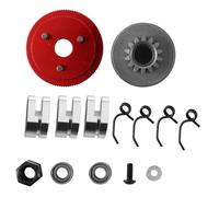 Kit di montaggio ingranaggi 14T con cuscinetto a campana frizione e dado (rosso+argento)