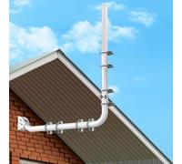 Kit di montaggio per antenna a parete lunga - Supporto per palo a grondaia lungo, completo di gomito a 90°, tubo di prolunga, adattatore di connessione e viti. Perfetto per antenne TV esterne