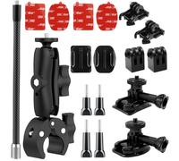 Kit di montaggio per manubrio di bici e moto, morsetto con braccio di estensione per selfie, compatibile con Insta 360 X4, X3, X2, X ONE RS, R ACE, Pro Go 3, 2, Go Pro Series
