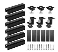Kit di montaggio per modulo solare, 12 cm, supporto solare, per tetto in mattoni, kit di montaggio fotovoltaico, guida di montaggio 12 cm, profilo a U, colore nero, supporto per pannello solare, per
