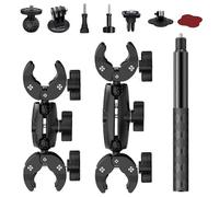 Kit di montaggio per moto per Insta360 X5 X4 X3 X2 RS DJI GoPro Bastone per selfie con doppio morsetto per manubrio per Insta 360