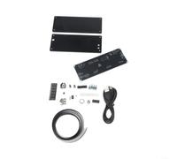 Kit di montaggio per orologio a LED DC5V matrice digitale con indicatore di temperatura, kit elettronico fai da te in acrilico, facile montaggio per hobby e istruzione, LED blu/verdi (155 x 59 x 24 mm