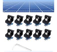 Kit di montaggio per pannello solare, staffe regolabili in acciaio inox, kit di installazione completo per tetto piatto, 10 pezzi