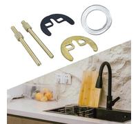 Kit di montaggio per rubinetto della cucina in ottone e gomma con bullone M8, rondella, guarnizione, dadi e piastra chiave per fissaggio rubinetto miscelatore lavello (6 pezzi)