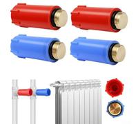 Kit di montaggio per tubi rossi e blu da 1,3 cm per linee calde e fredde (4 | Adatto per professionisti e fai da te, sistemi CA per riscaldamento dell'acqua, riparazioni di tubi, diversi scenari di