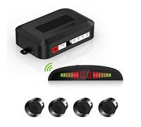 Kit di montaggio senza fili, sistema di retromarcia con 4 sensori PDC, indicatore di distanza a LED senza fili con allarme acustico + 4 BK, aiuto di parcheggio posteriore, per auto, furgoni e camper