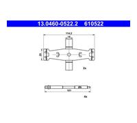 Kit di montaggio, set di pastiglie freno ATE 13.0460-0522.2