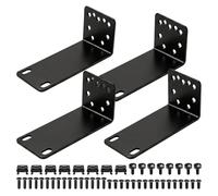 Kit di Montaggio su Rack Regolabile da 14-30 mm, Attacchi Rack da 19 Pollici, Montaggio Switch Compatibili con Netgear TRENDnet Cisco D-Link HP, per Dispositivi da 10,6" di Larghezza a 19" (112mm)