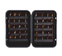 Kit di mosche da pesca a mosca da 40 pezzi con scatola impermeabile a piede a mano in acciaio inossidabile in acciaio inossidabile pesca per pesce per pesce