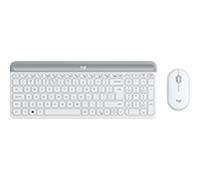 Combinazione tastiera wireless sottile + mouse Logitech MK470 bianca