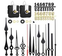 Kit di movimento silenzioso per orologio, con 5 diversi set di lancette e diverse lunghezze dell'albero, per la riparazione, la sostituzione e la realizzazione di orologi fai da te (B)