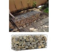 Kit di muro di contenimento in gabbioni di resistenza industriale - Gabbia for pietre in acciaio zincato antiruggine for progetti all'aperto e in giardino(2x2in,19.7x19.7x78.7in)