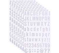 Kit di Numeri con Lettere Autoadesive in Vinile da 8 Fogli, Adesivo di Numeri di Cassette Postali per Cartelli, Finestre, Automobili, Numero di Indirizzo (Bianco, 1/2 Pollice)
