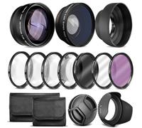 Kit di obiettivi ultra deluxe per EOS M6 II, EOS M50 II, EOS M200 con obiettivo 15-45 mm, EOS R10, EOS R50, EOS R100 con 18-45 mm, Fuji X100V - Include: set di 7 filtri da 49 mm + grandangolo da 49 mm