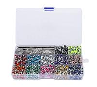 Kit di occhielli metallici colorati con attrezzo di installazione, set di gommini a rivetto cavi per lavorazione del cuoio e dei capi d’abbigliamento, comprende occhielli in 12