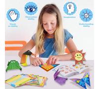 Kit di origami con 96 fogli di carta origami, 48 modelli con libro guida per progetti creativi fai-da-te, adatto per principianti, bambini, ragazzi e ragazze come regalo, coccinella, libro di origami,