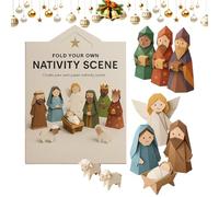 Kit di Origami Natalizio Fai da Te Scene della Natività di Carta con Gesù, Angelo e Pecore, Set Creativo 3D per Principianti, Decorazioni Natalizie e Regali per Bambini e Adulti