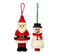 Kit di ornamenti a forma di pupazzo di neve a forma di bottone, progettato per progetti creativi natalizi, include materiali per progettare decorazioni personalizzate