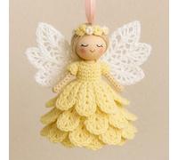 Kit di ornamenti fai da te a forma di angelo all'uncinetto per albero di Natale, decorazione da appendere con gancio ergonomico e nastro di riempimento e guida illustrata per le festività natalizie