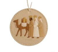 Kit di ornamenti in feltro fatti a mano a tema fede, con presepe, tra cui Maria Gesù Angelo e uomini saggi, per decorazione dell'albero di Natale e artigianato natalizio (tre persone)