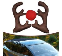 Kit di ornamenti per il naso di corna renna per auto, decorazione natalizia