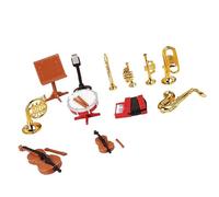 Kit Di Ornamenti Per Strumenti Musicali 12 Pezzi/set Mini Chitarra Elettrica Violino Sassofono Tamburo Pianoforte Modello Strumento Musicale Artigianato Ornamento Decorazione