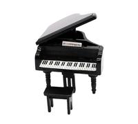 Kit Di Ornamenti Per Strumenti Musicali Accessori In Miniatura Mini Pianoforte A Coda Con Sgabello Modello Di Strumento Musicale Decorazione Della Casa(Black)