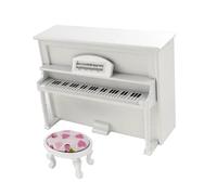 Kit Di Ornamenti Per Strumenti Musicali Accessori In Miniatura Mini Pianoforte Classico In Legno Strumenti Musicali Modello Per La Decorazione Della Casa(White Set)