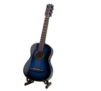 Kit Di Ornamenti Per Strumenti Musicali Mini Chitarra Classica In Miniatura In Legno Modello Di Chitarra Strumento Musicale Decorazione Chitarra Regalo Decor(Blue)