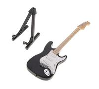 Kit Di Ornamenti Per Strumenti Musicali Mini Chitarra Elettrica Da 17 Cm Con Supporto Modello Nero Articoli Per La Sala Musica Decorazione Chitarra In Miniatura