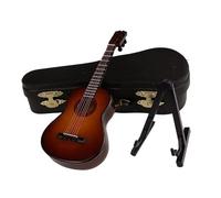 Kit Di Ornamenti Per Strumenti Musicali Mini Modello Di Chitarra Classica Folk Mini Modello Di Chitarra In Legno Strumento Musicale Decorazione Regalo Per Camera Da Letto Soggiorno(Coffee)