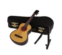 Kit Di Ornamenti Per Strumenti Musicali Mini Modello Di Chitarra Classica Folk Mini Modello Di Chitarra In Legno Strumento Musicale Decorazione Regalo Per Camera Da Letto Soggiorno(Wood 2)