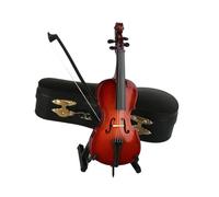 Kit Di Ornamenti Per Strumenti Musicali Modello Di Chitarra In Miniatura Con Supporto E Custodia Mini Violoncello Ornamenti Per Strumenti Musicali(Double Bass14cm)